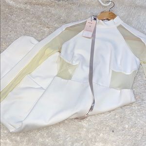 White dress shire sleeve and waist design